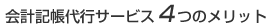 会計記帳サービス４つの特徴